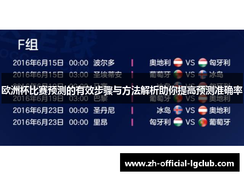 欧洲杯比赛预测的有效步骤与方法解析助你提高预测准确率